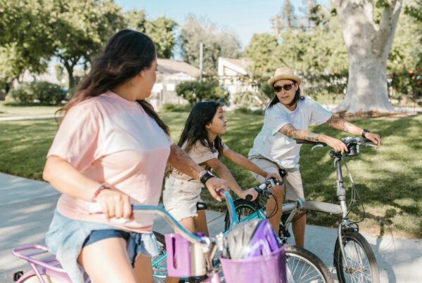 family biking